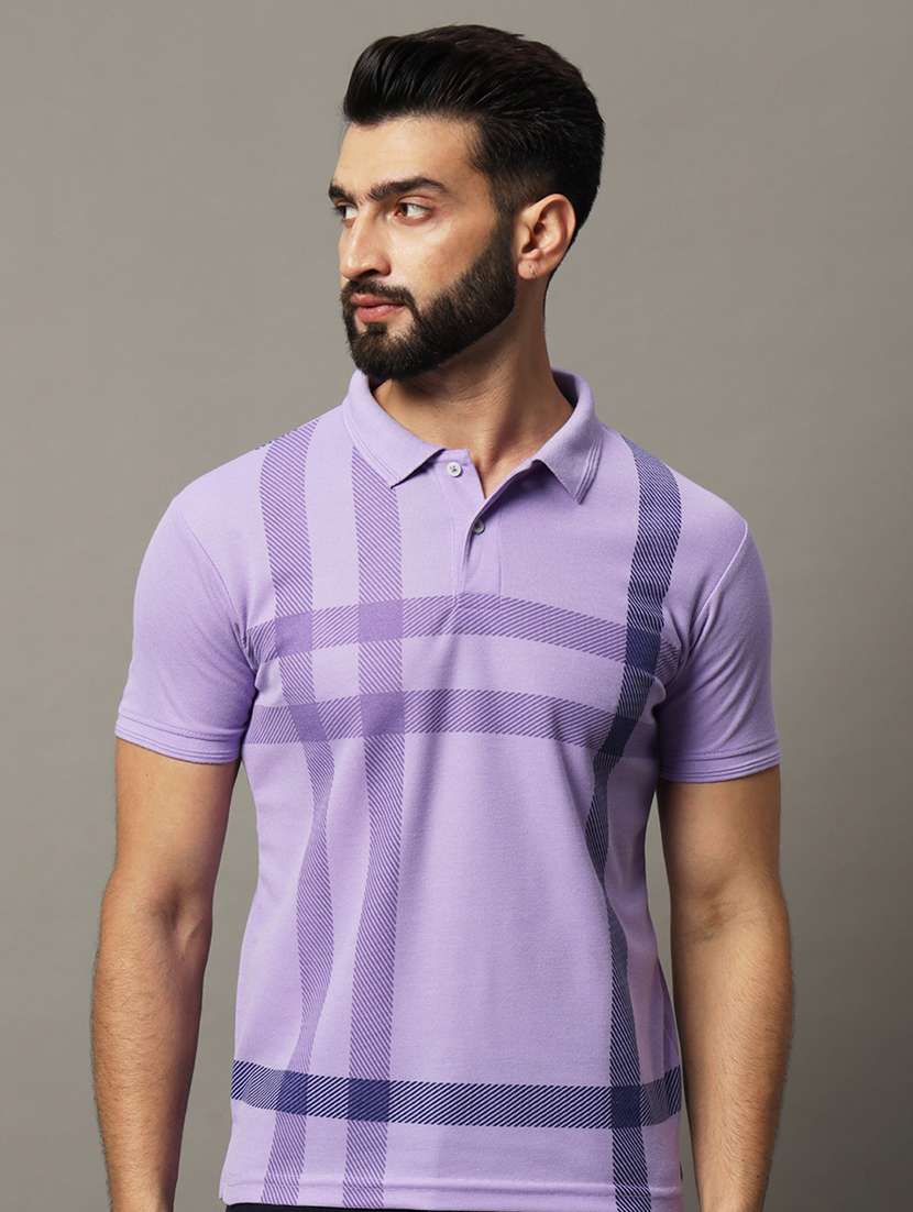 men checkered polo t-shirt - 21494823 - Standard Image - 1