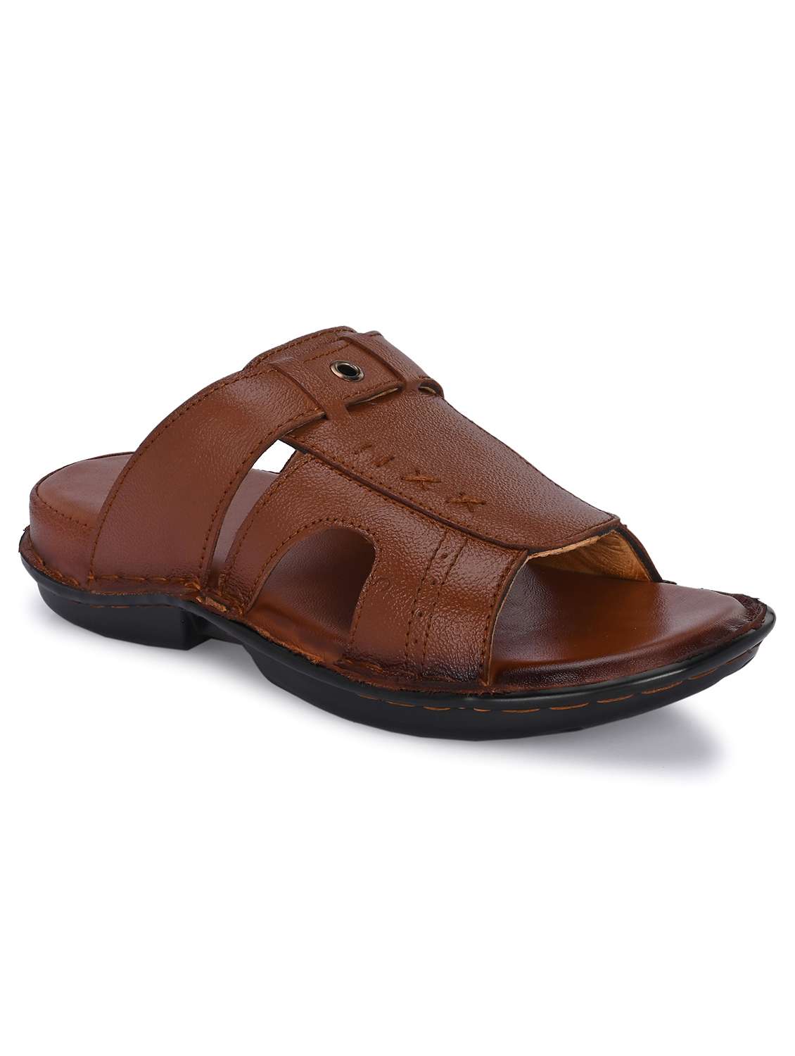 men tan slip on sandal - 21494929 -  Standard Image - 1