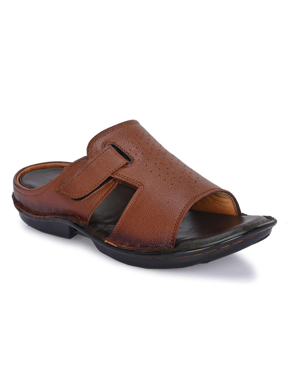 men tan slip on sandal - 21494935 -  Standard Image - 1