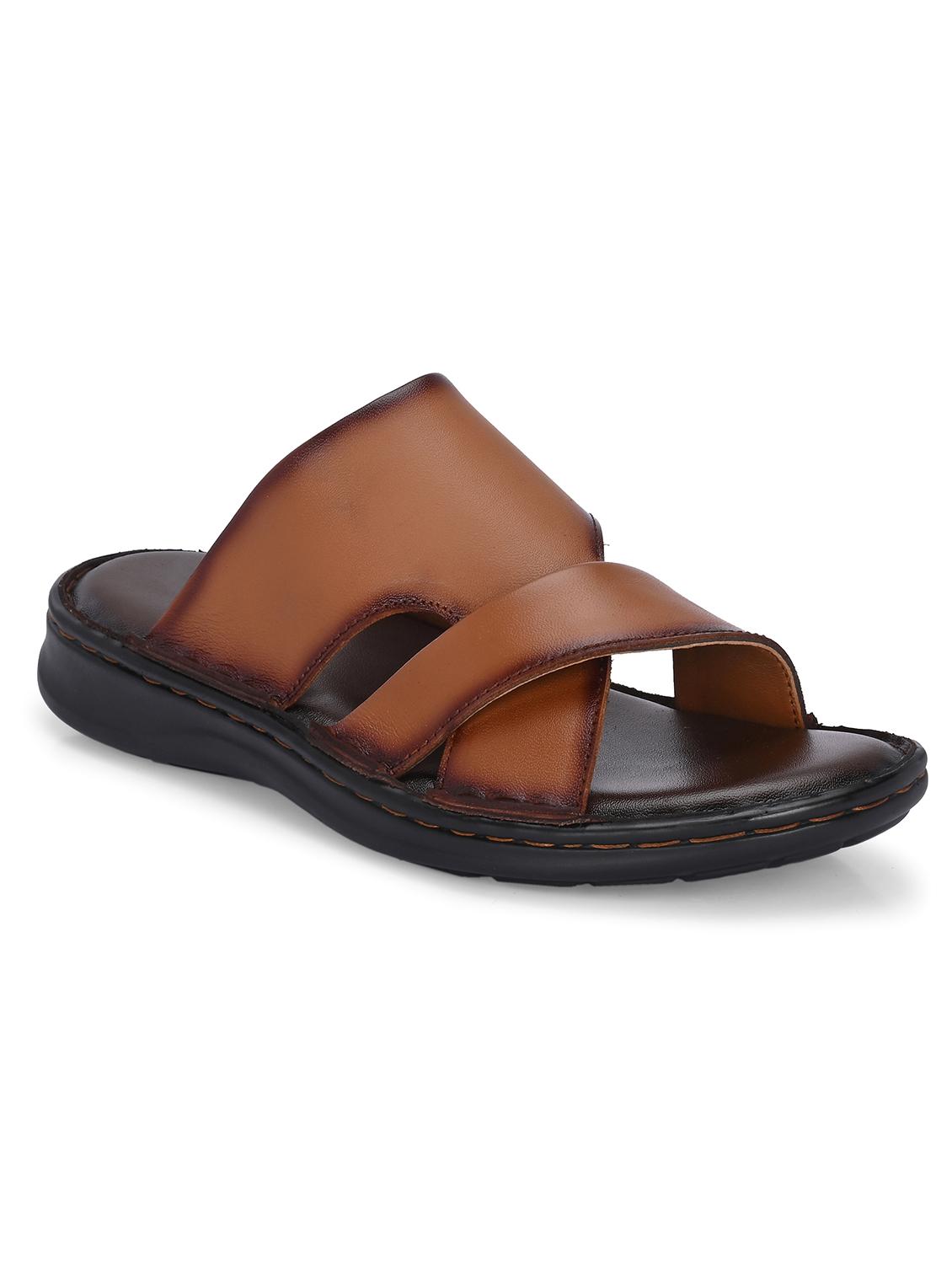 men tan slip on sandal - 21494944 - Standard Image - 1