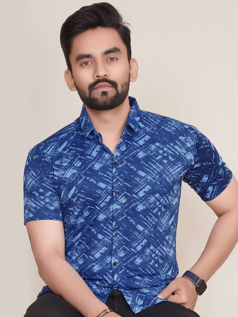 men printed short sleeve casual shirt - 21495054 -  Standard Image - 1