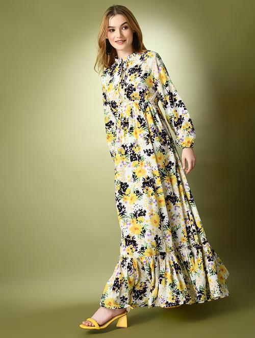 women white crepe fit and flare dress - 21495185 - Standard Image - 0
