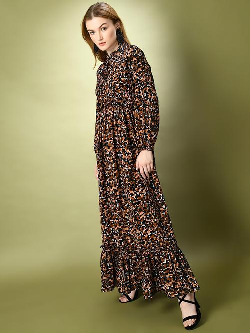 women black crepe fit and flare dress - 21495186 - Standard Image - 0