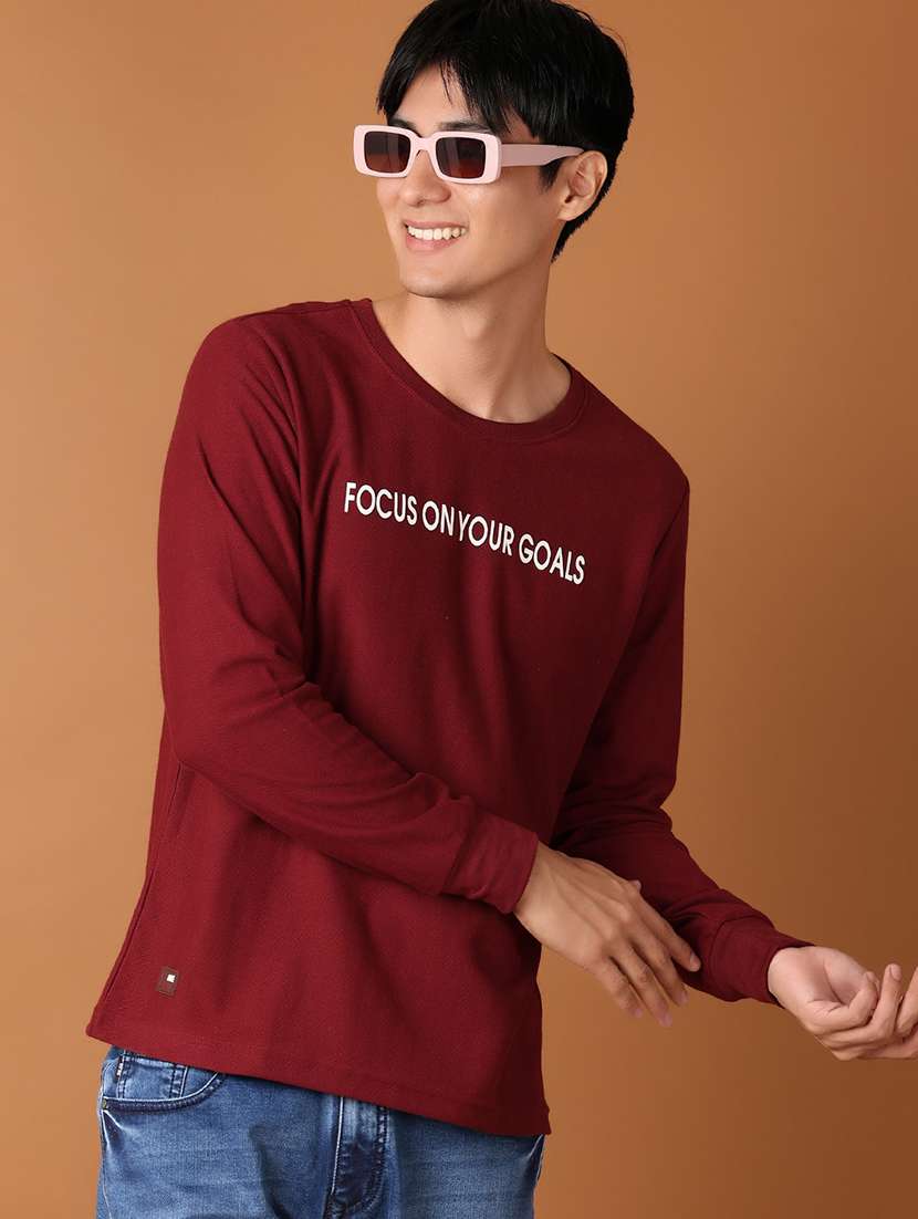 men round neck chest printed t-shirt - 21495211 -  Standard Image - 1