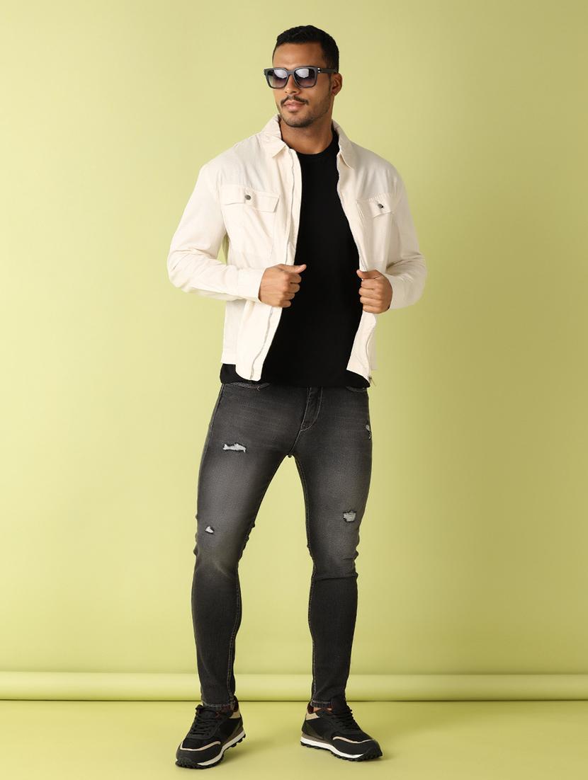 men distressed skinny fit jeans - 21495216 - Standard Image - 4