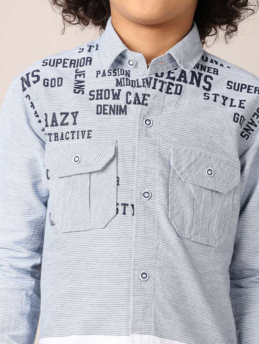boys printed long sleeves shirt & jeans set - 21495220 - Standard Image - 4