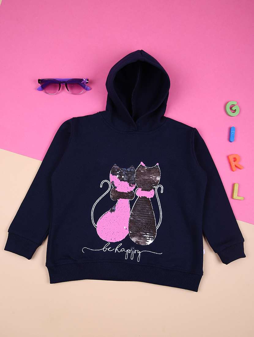 kids navy blue long sleeves sweatshirt