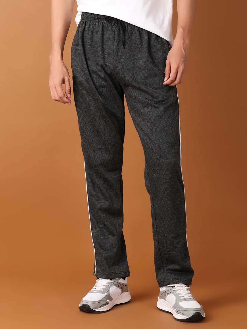 men mid rise solid full length track pant - 21495228 -  Standard Image - 1