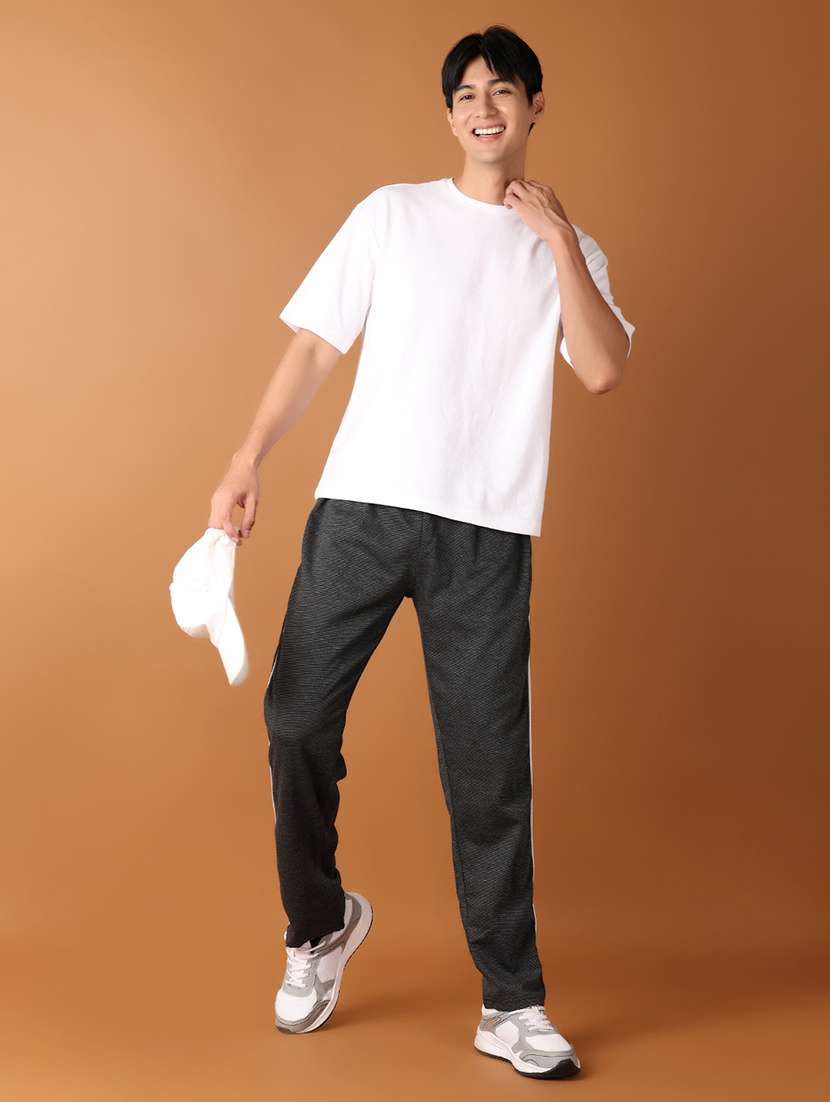 men mid rise solid full length track pant - 21495228 -  Standard Image - 4