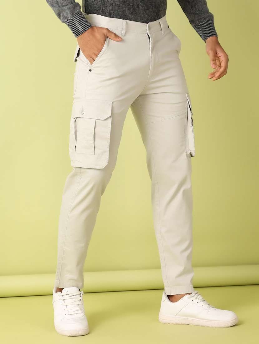men solid regular fit cargo pant - 21495240 -  Standard Image - 1