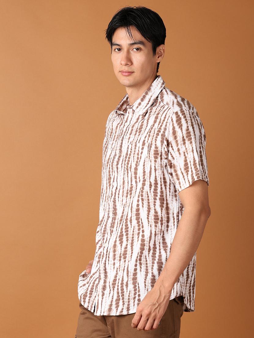 men collared tie & dye casual shirt - 21495271 - Standard Image - 1