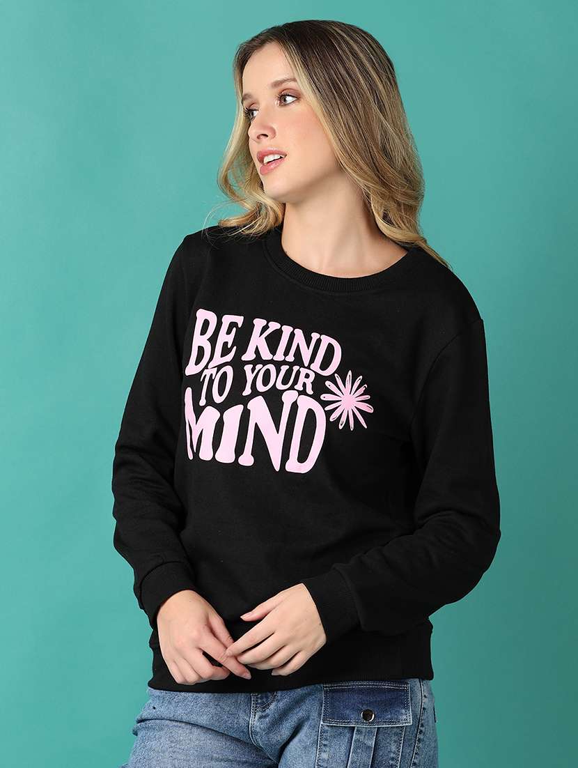 women front print long sleeves sweatshirt - 21495277 -  Standard Image - 1