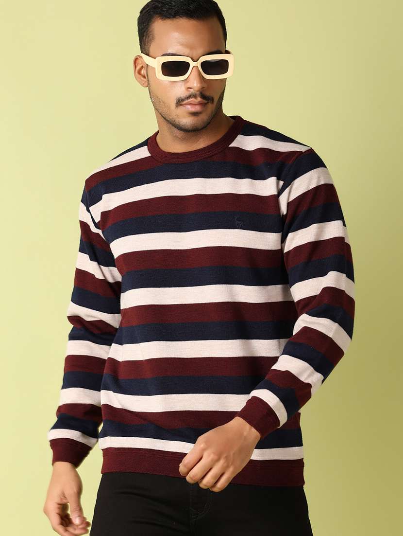 men long sleeved striped sweatshirt - 21495299 -  Standard Image - 1
