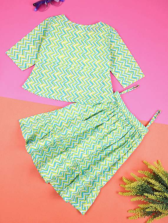 girls chevron printed skirt top set - 21495300 - Standard Image - 1