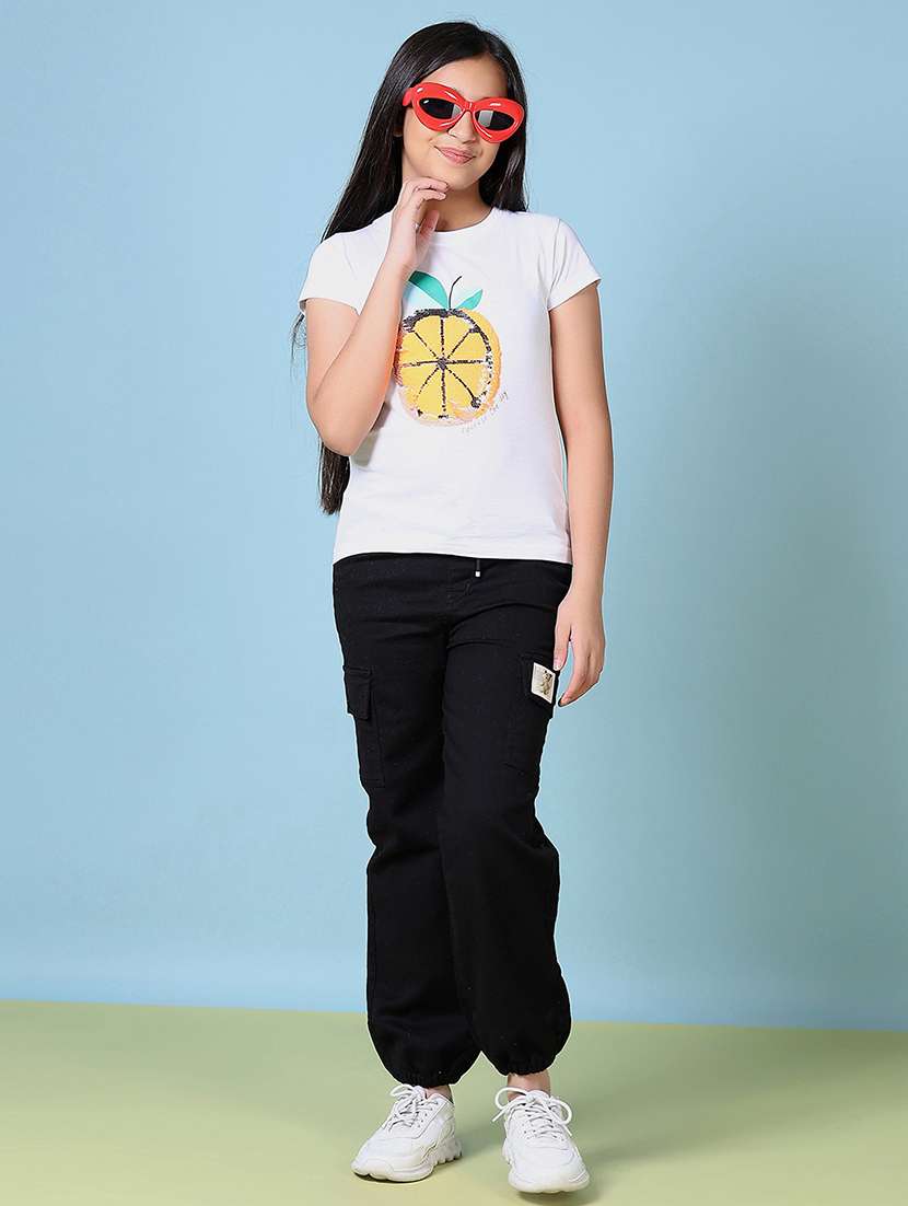 girls front print cotton tee - 21495322 - Standard Image - 4