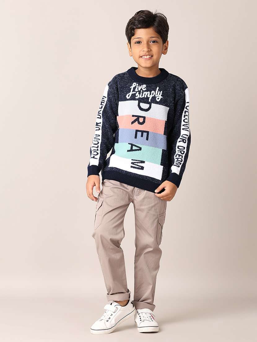 boys self design long sleeve sweater - 21495327 -  Standard Image - 4