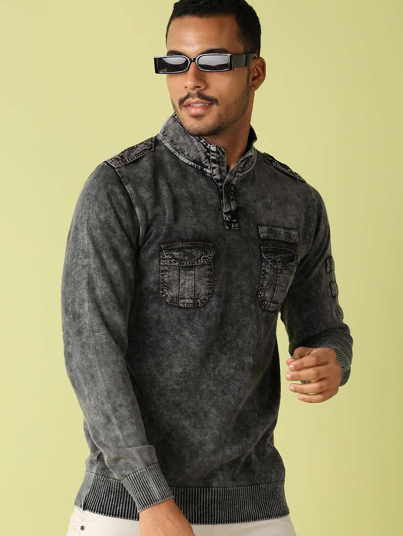 men long sleeved plain sweatshirt - 21495330 -  Standard Image - 4