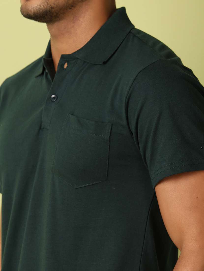 men short sleeve solid polo t-shirt - 21495343 -  Standard Image - 4