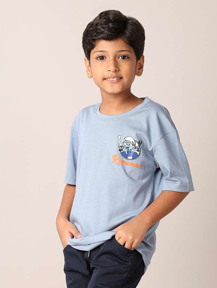 boys printed round neck t-shirt - 21495351 -  Zoom Image - 0