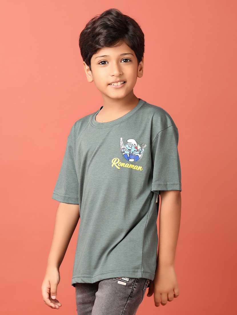 boys printed round neck t-shirt - 21495357 - Standard Image - 1