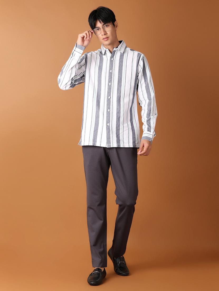 men solid flat front slim fit trouser - 21495432 - Standard Image - 4