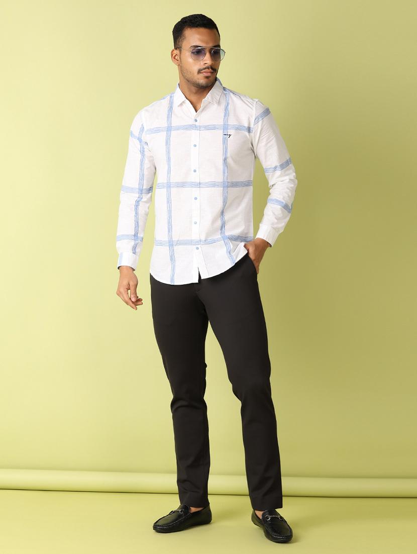 men black solid chinos casual trouser - 21495434 - Standard Image - 4