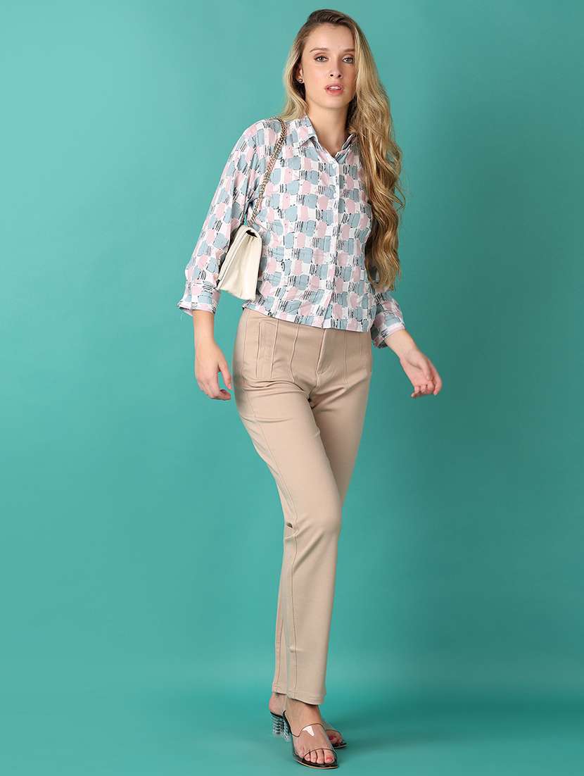 women white printed long sleeve shirt - 21495437 -  Standard Image - 4