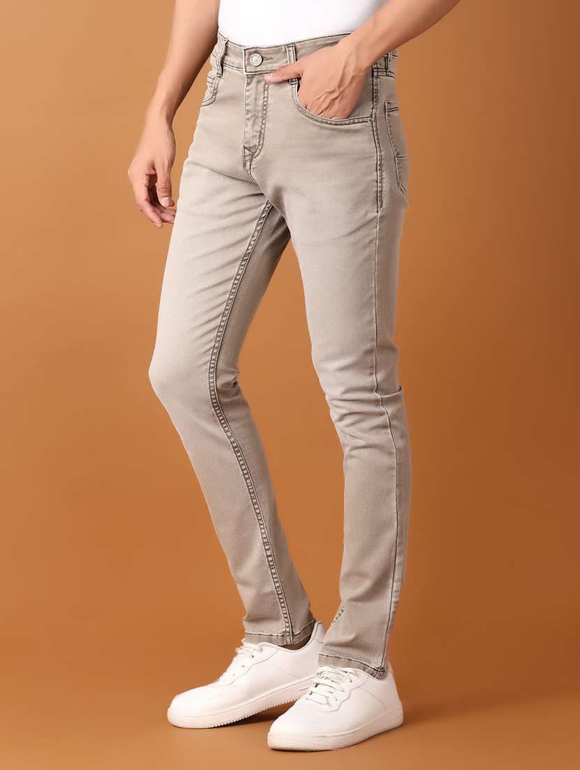 men solid slim fit jeans - 21495469 -  Standard Image - 1