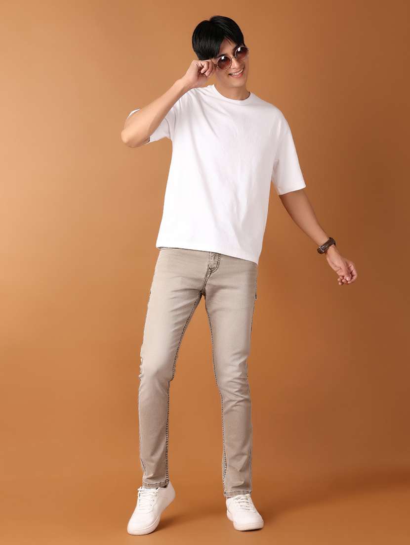 men solid slim fit jeans - 21495469 -  Standard Image - 4