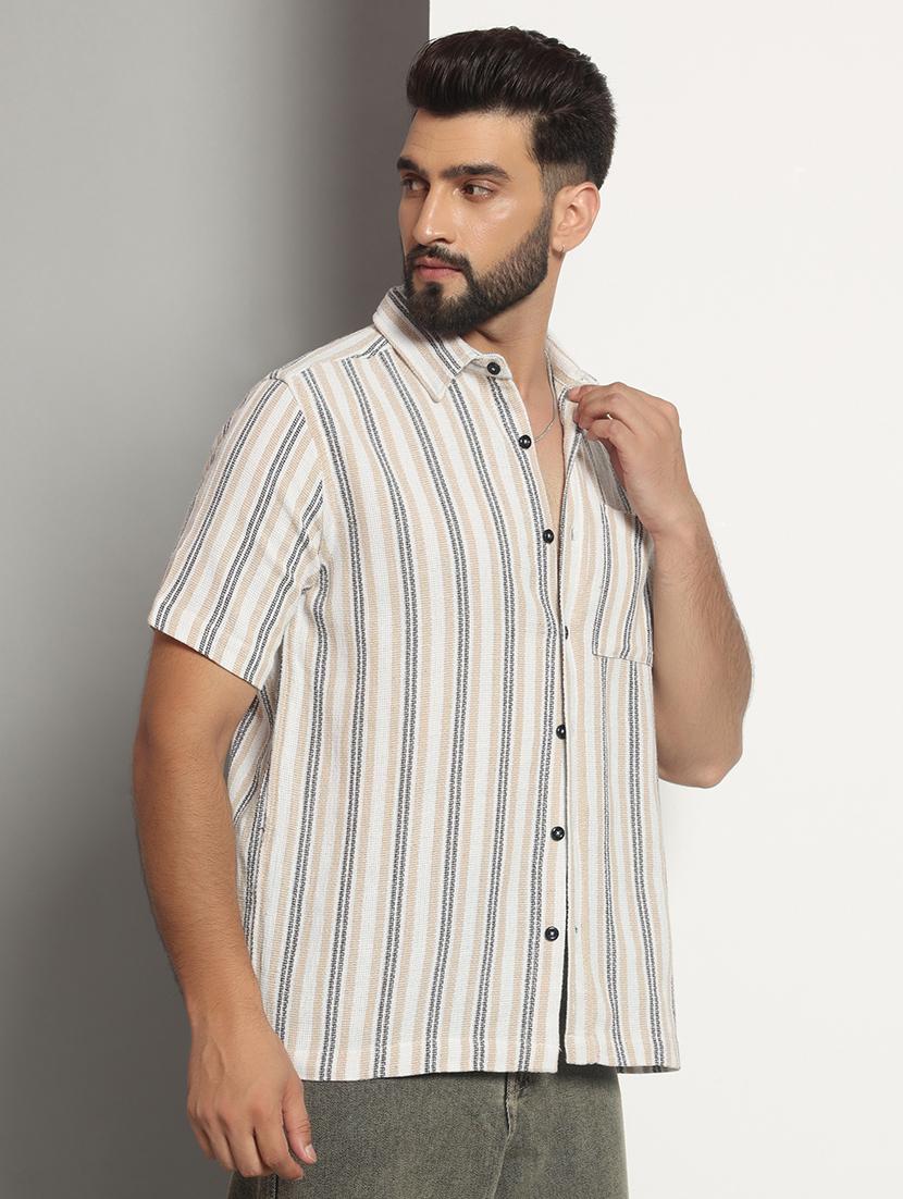 men striped casual shirt - 21495667 - Standard Image - 1