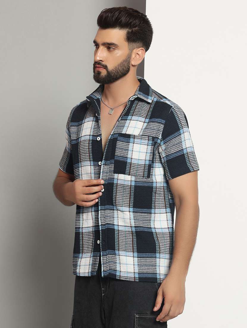 men checkered casual shirt - 21495674 - Standard Image - 1