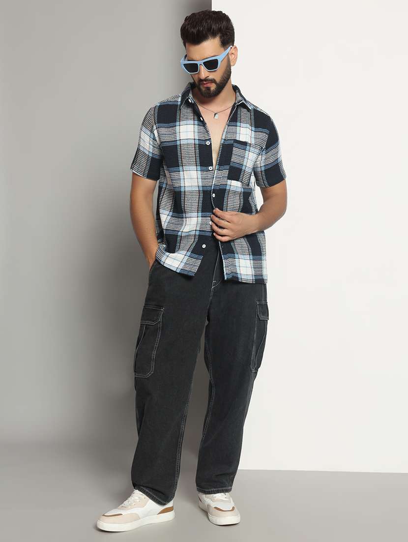 men checkered casual shirt - 21495674 - Standard Image - 4