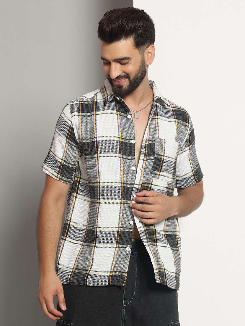 men checkered casual shirt