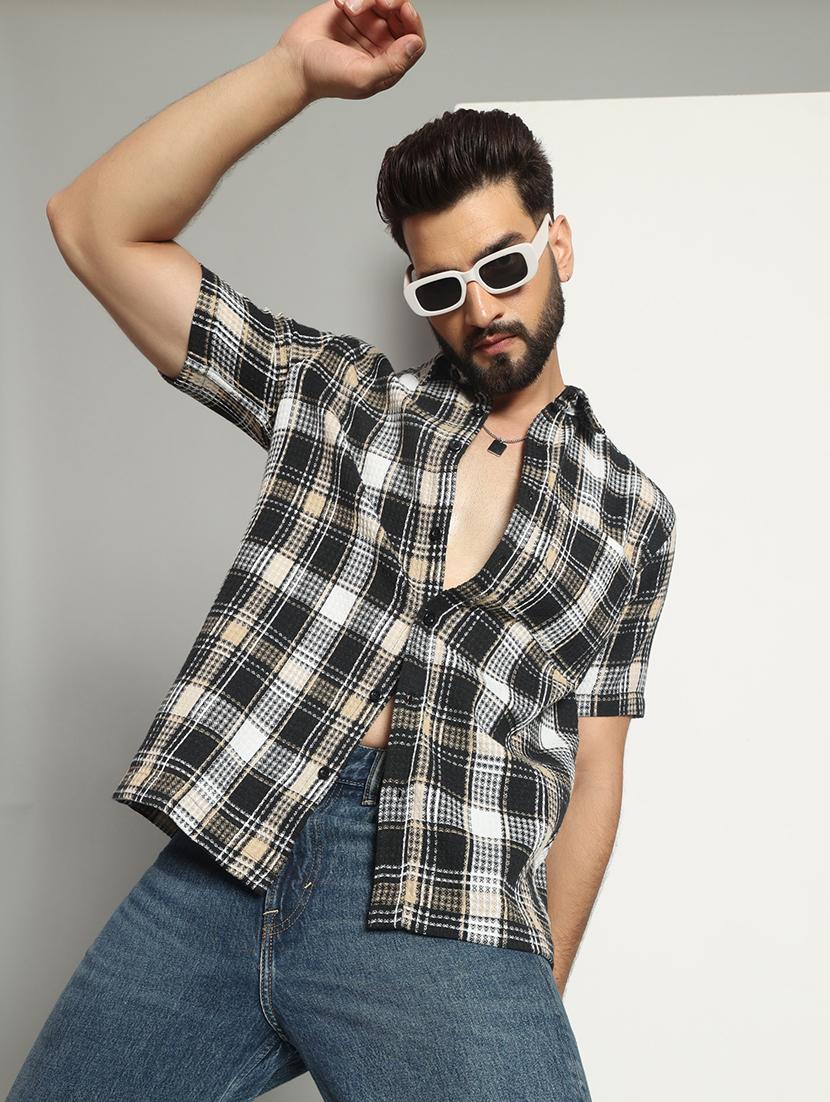 men checkered casual shirt - 21495676 -  Standard Image - 1