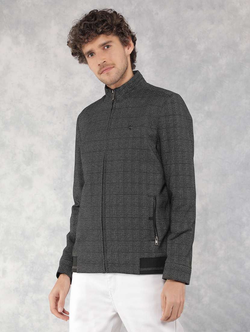 black self design casual jacket