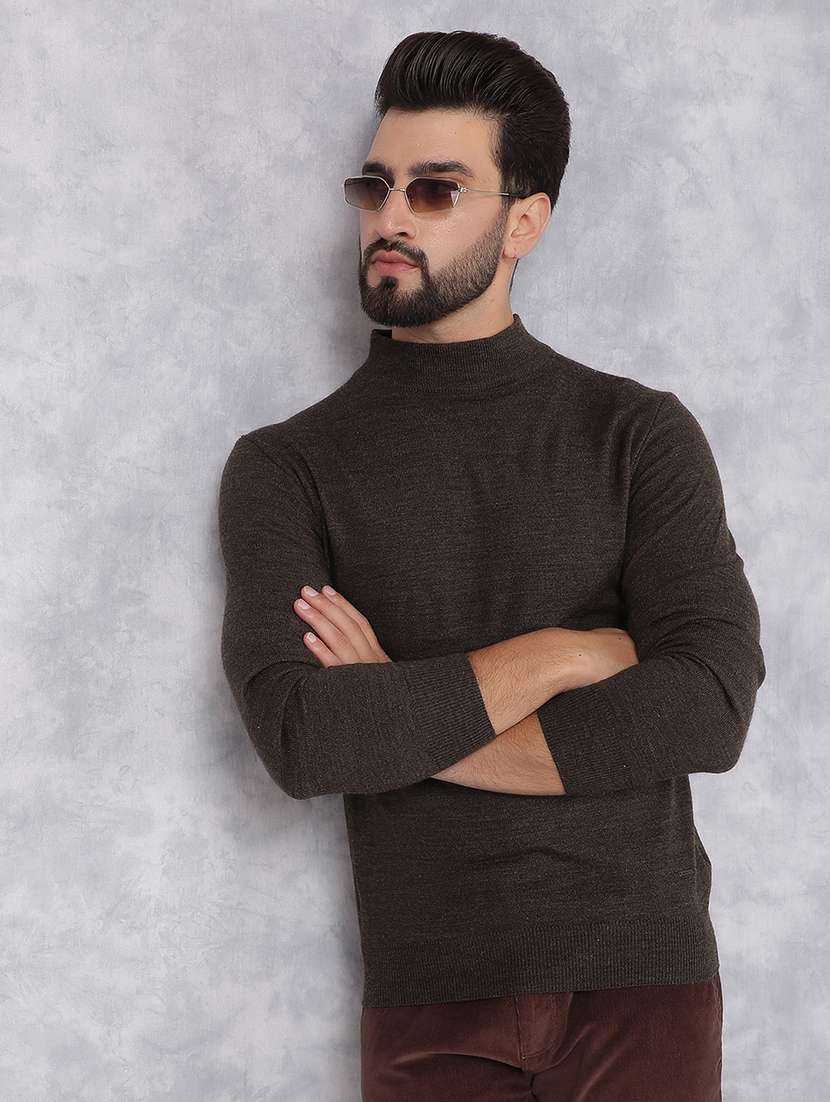 men brown acrylic pullover - 21495820 -  Standard Image - 1