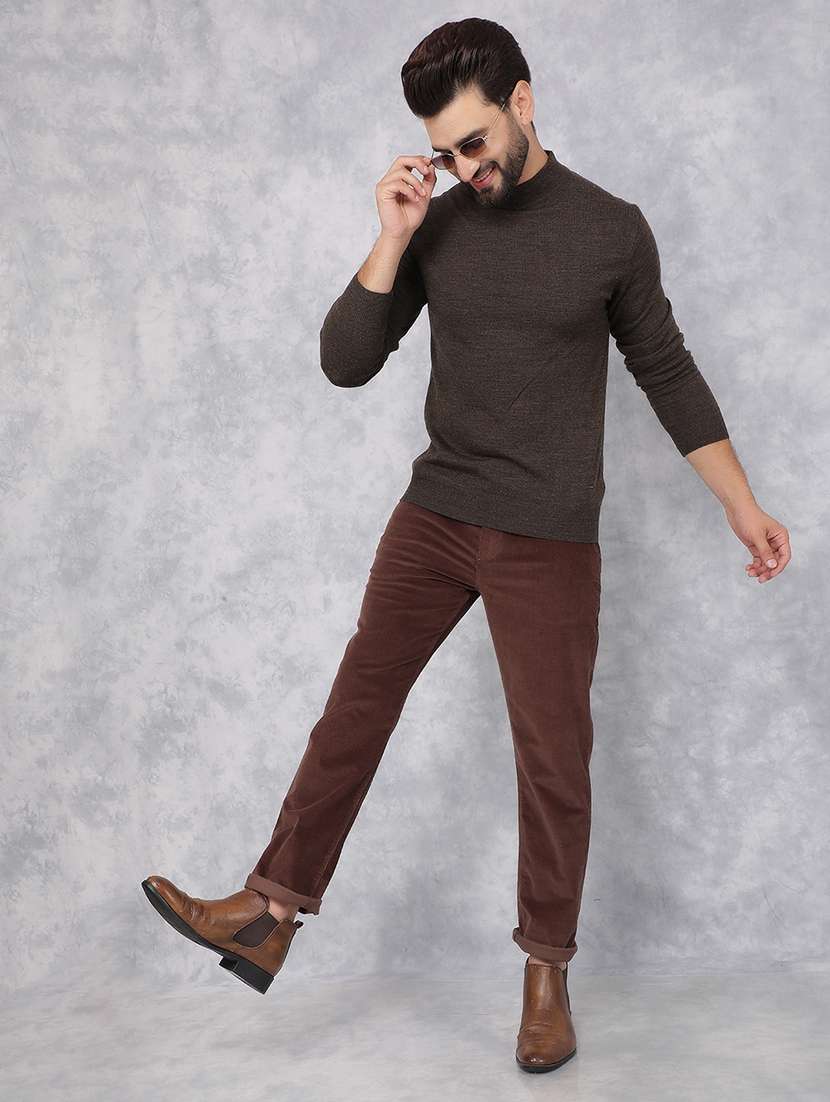 men brown acrylic pullover - 21495820 -  Standard Image - 4