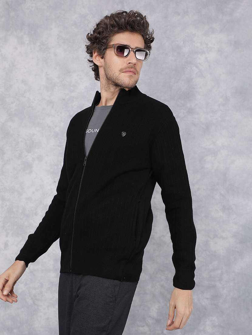 men self design sleeveless regular fit cardigan - 21495823 -  Standard Image - 1