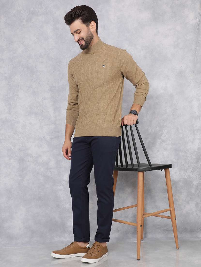men self design high neck pullover - 21495825 -  Standard Image - 4