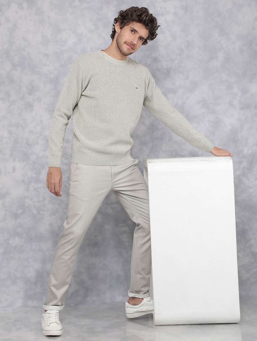 Men Green Self Design Polyester Pullover - 21495828 -  Standard Image - 4
