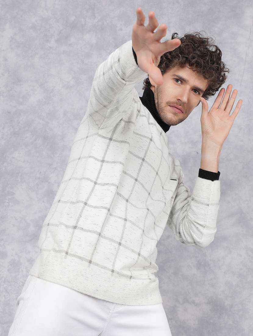 men checkered long sleeve pullover - 21495834 -  Standard Image - 1