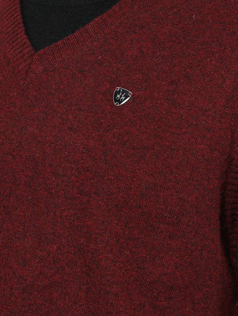 men solid maroon cotton pullover - 21495838 -  Standard Image - 6