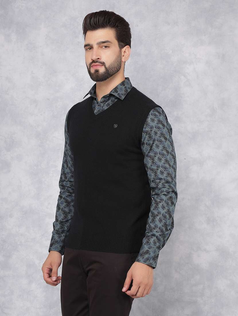 women solid black cotton pullover - 21495839 -  Standard Image - 1