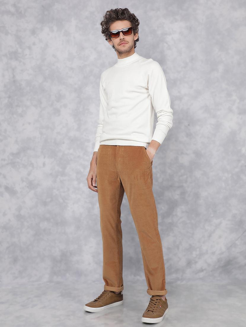 men solid white viscose pullover - 21495850 - Standard Image - 4