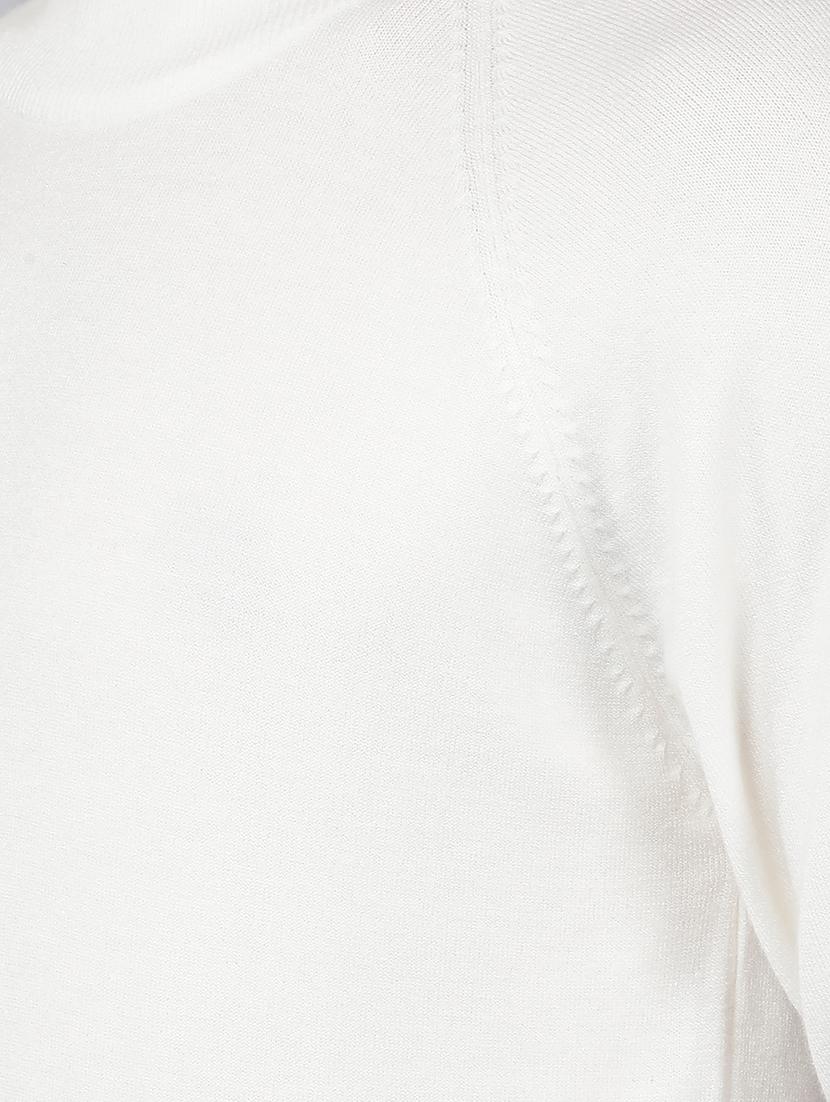 men solid white viscose pullover - 21495850 - Standard Image - 6