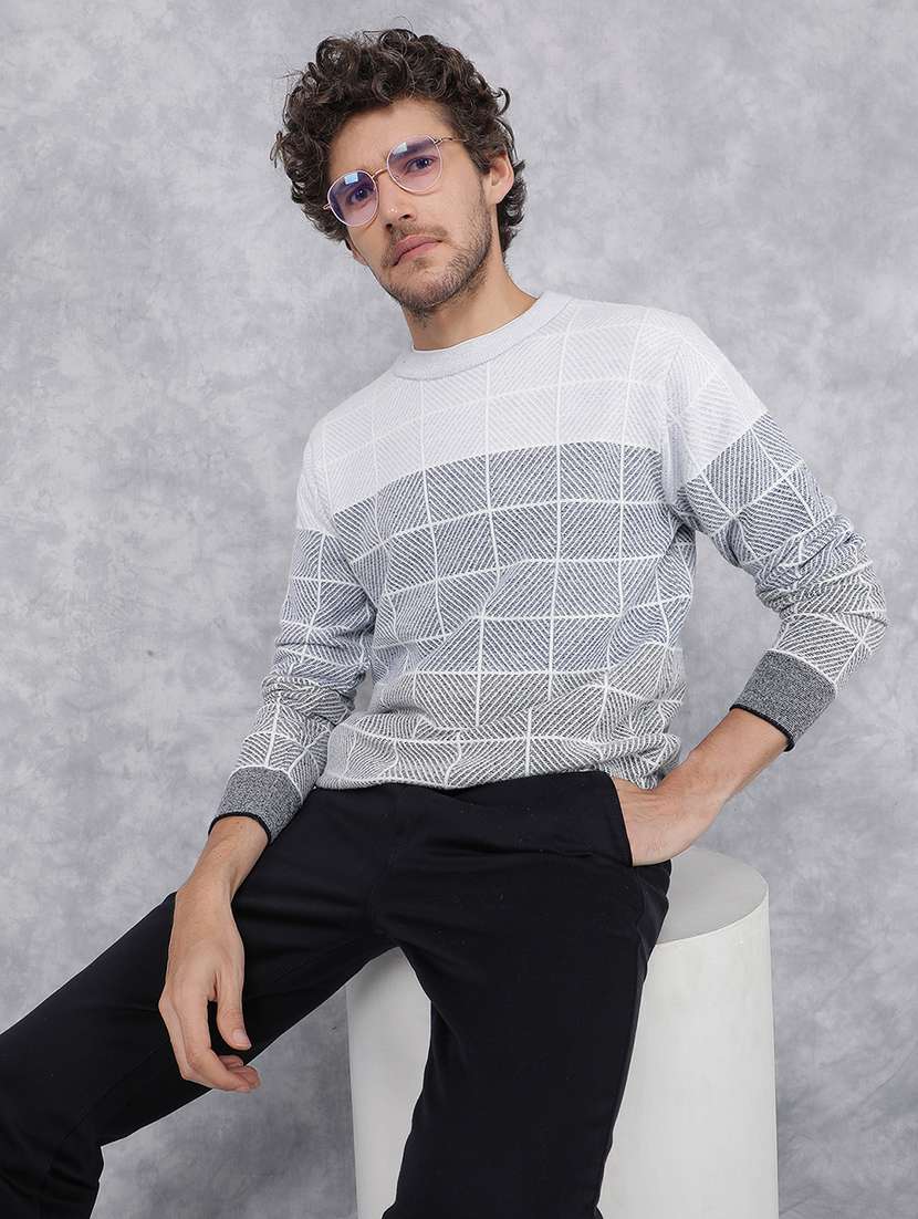 Men Checkered Long Sleeve Pullover - 21495852 -  Standard Image - 1