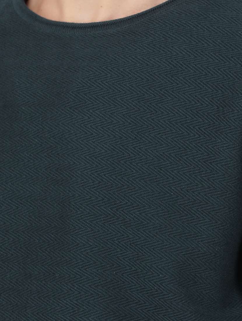 men solid teal green cotton pullover - 21495853 -  Standard Image - 6