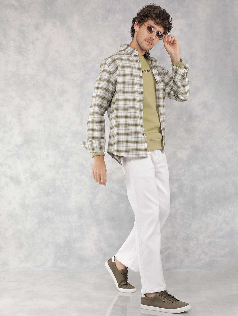 men long sleeve checkered casual shirt - 21495866 -  Standard Image - 4