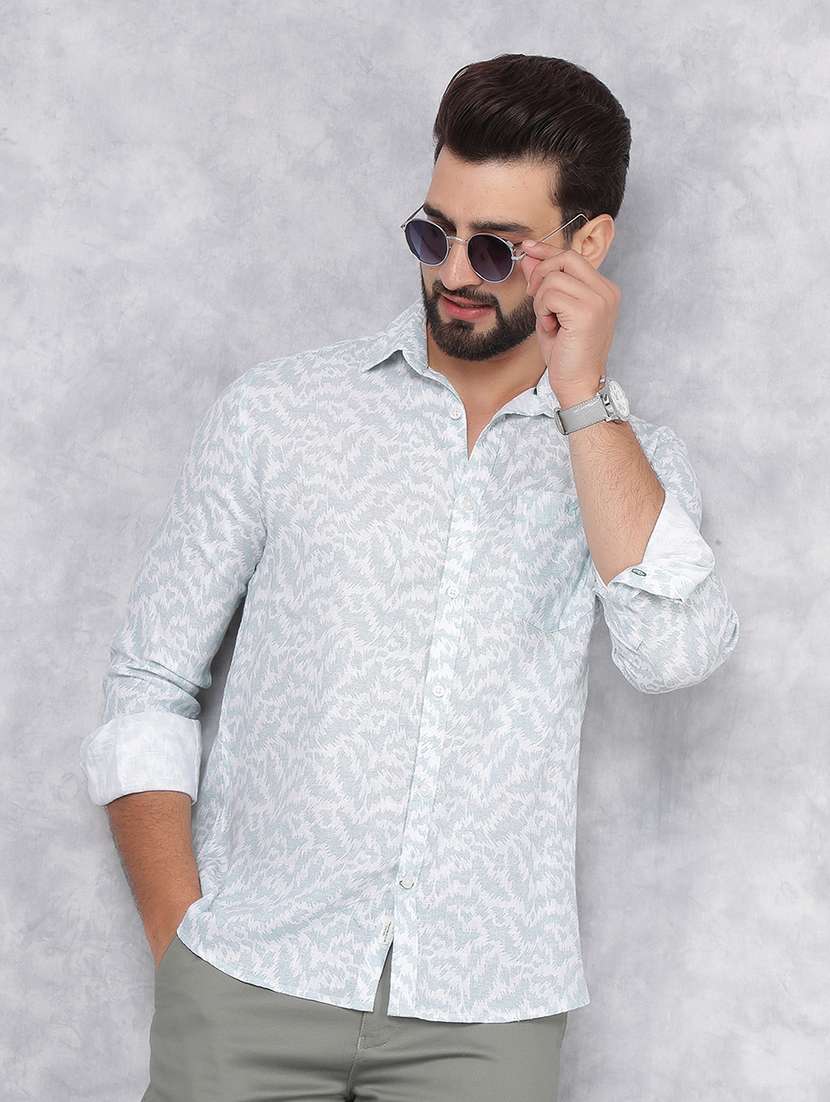men printed long sleeve casual shirt - 21495877 -  Standard Image - 1