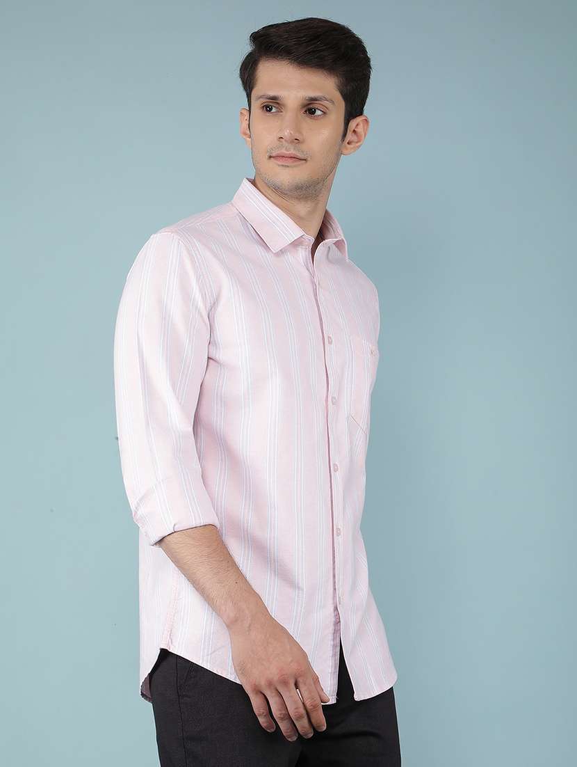 men stripe long sleeve casual shirt - 21495935 -  Standard Image - 1